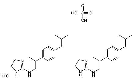 N-[2-[4-(2-methylpropyl)phenyl]propyl]-4,5-dihydro-1H-imidazol-2-amine,sulfuric acid,hydrate结构式