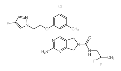 2-氨基-4-(4-氯-2-(2-(4-氟-1H-吡唑-1-基)乙氧基)-6-甲基苯基)-n-(2,2-二氟丙基)-5H-吡咯并[3,4-d]嘧啶-6(7h)-羧酰胺图片