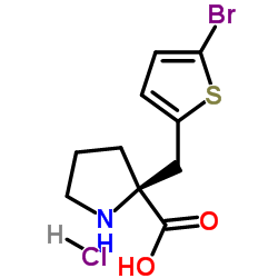 (S)-ALPHA-(5-BROMO-2-THIOPHENYLMETHYL)-PROLINE-HCL结构式