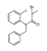 N-benzyl-2-bromo-N-(2-iodophenyl)propanamide结构式