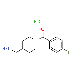 [4-(Aminomethyl)piperidin-1-yl](4-fluorophenyl)methanone hydrochloride结构式