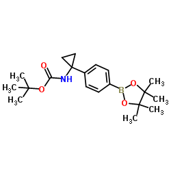 4-[1-(N-BOC-Amino)cyclopropyl]phenylboronic acid, pinacol ester Structure