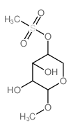 Arabinopyranoside, methyl, 4-methanesulfonate, b-L- (8CI) Structure