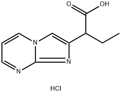 2-咪唑并[1,2-A]嘧啶-2-基丁酸盐酸盐结构式
