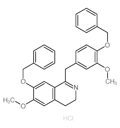 Isoquinoline,3,4-dihydro-6-methoxy-1-[[3-methoxy-4-(phenylmethoxy)phenyl]methyl]-7-(phenylmethoxy)-,hydrochloride (1:1) Structure