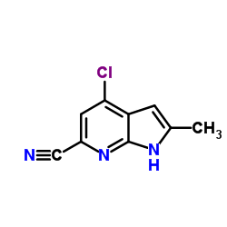 4-Chloro-2-methyl-1H-pyrrolo[2,3-b]pyridine-6-carbonitrile结构式