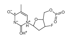[(2R,3S,5R)-3-fluoro-5-(5-methyl-2,4-dioxopyrimidin-1-yl)oxolan-2-yl]methoxy-hydroxy-oxophosphanium Structure