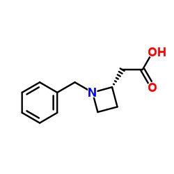 [(2S)-1-Benzyl-2-azetidinyl]acetic acid Structure