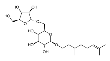 citronellol-1-O-α-L-arabinofuranosyl-(1->6)-β-D-glucopyranoside Structure