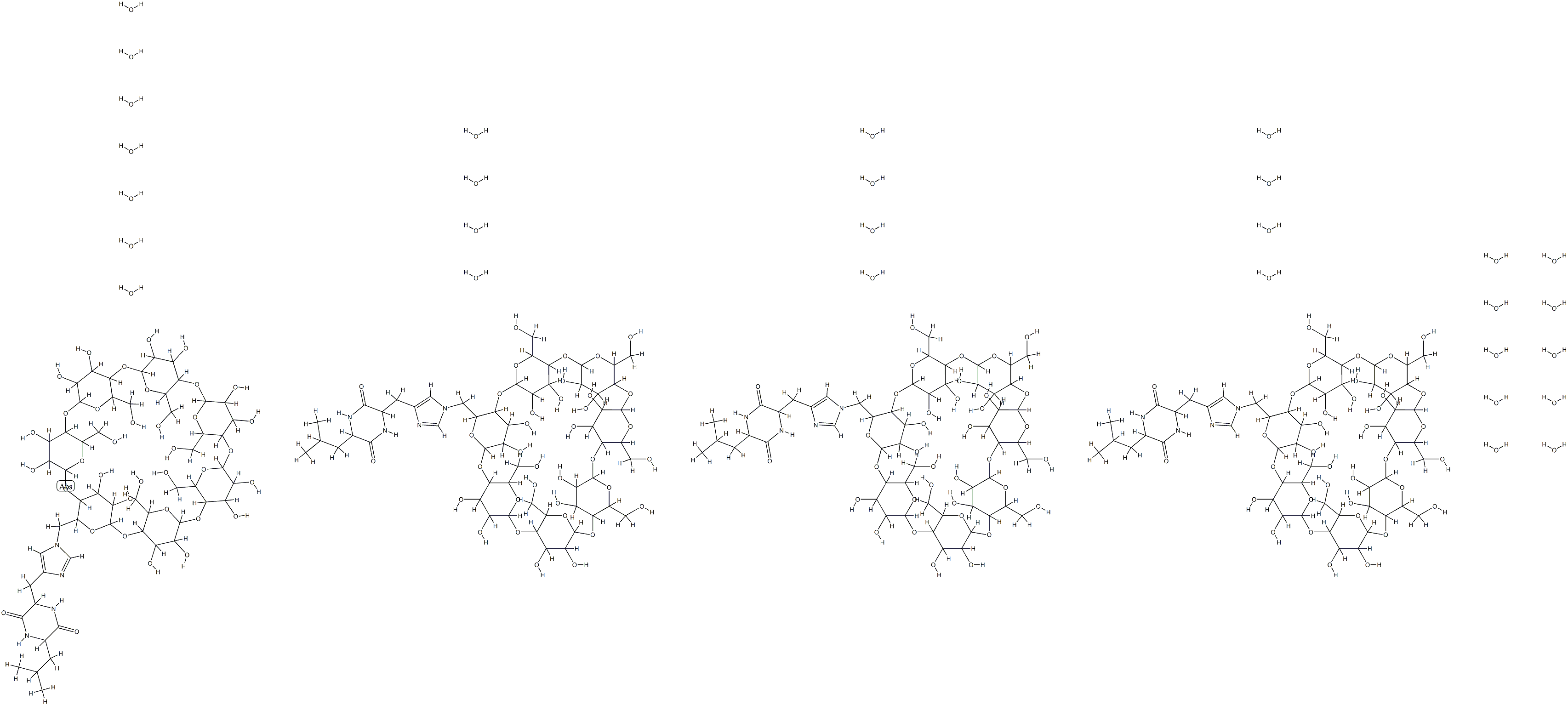 6-deoxy-6-cyclo(histidyl-leucyl)cyclodextrin结构式
