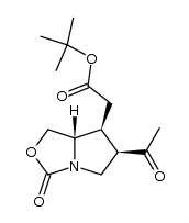 tert-butyl 2-((6R,7S,7aS)-6-acetyl-3-oxohexahydropyrrolo[1,2-c]oxazol-7-yl)acetate Structure