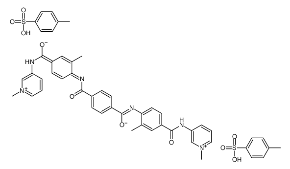 1-N,4-N-bis[2-methyl-4-[(1-methylpyridin-1-ium-3-yl)carbamoyl]phenyl]benzene-1,4-dicarboxamide,4-methylbenzenesulfonate结构式