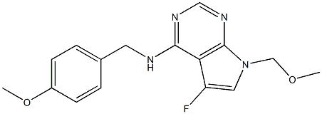 5-fluoro-N-(4-methoxybenzyl)-7-(methoxymethyl)-7H-pyrrolo[2,3-d]pyrimidin-4-amine结构式