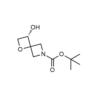 叔丁基(S)-3-羟基-1-氧杂-6-氮杂螺环并[3.3]庚烷-6-羧酸酯结构式