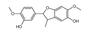 [2S,3S,(-)]-2,3-Dihydro-2-(3-hydroxy-4-methoxyphenyl)-6-methoxy-3-methylbenzofuran-5-ol结构式