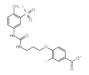 Benzenesulfonylfluoride,5-[[[[3-(2-chloro-4-nitrophenoxy)propyl]amino]carbonyl]amino]-2-methyl- Structure