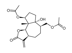 (3aS,9bβ)-Dodecahydro-9α-acetoxy-6α-acetoxymethyl-6aβ-hydroxy-9aα-methyl-3-methyleneazuleno[4,5-b]furan-2-one结构式