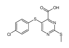 5-(4-chlorophenyl)sulfanyl-2-methylsulfanylpyrimidine-4-carboxylic acid结构式