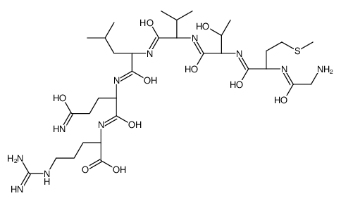 (2S)-2-[[(2S)-5-amino-2-[[(2S)-2-[[(2S)-2-[[(2S,3R)-2-[[(2S)-2-[(2-aminoacetyl)amino]-4-methylsulfanylbutanoyl]amino]-3-hydroxybutanoyl]amino]-3-methylbutanoyl]amino]-4-methylpentanoyl]amino]-5-oxopentanoyl]amino]-5-(diaminomethylideneamino)pentanoic acid结构式