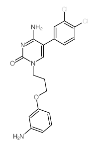 2(1H)-Pyrimidinone,4-amino-1-[3-(3-aminophenoxy)propyl]-5-(3,4-dichlorophenyl)- structure