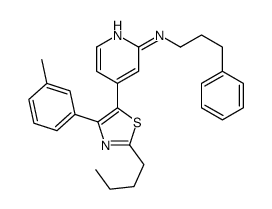 4-[2-butyl-4-(3-methylphenyl)-1,3-thiazol-5-yl]-N-(3-phenylpropyl)pyridin-2-amine结构式