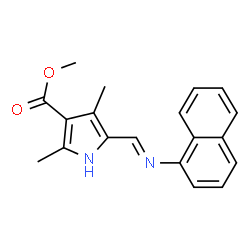 1H-Pyrrole-3-carboxylicacid,2,4-dimethyl-5-[(1-naphthalenylimino)methyl]-,methylester(9CI) Structure