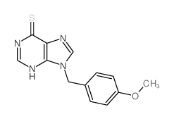 9-[(4-methoxyphenyl)methyl]-3H-purine-6-thione结构式