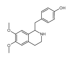 1-(4-hydroxybenzyl)-1,2,3,4-tetrahydro-6,7-dimethoxyisoquinoline结构式