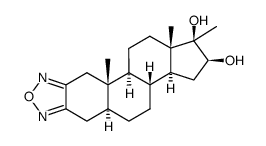 16β,17β-dihydroxy-17α-methyl-5α-andostano[2,3-c]-furazan结构式