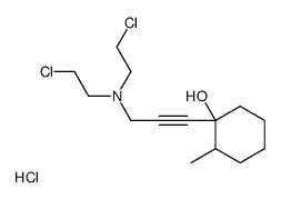 1-[3-[bis(2-chloroethyl)amino]prop-1-ynyl]-2-methylcyclohexan-1-ol,hydrochloride Structure