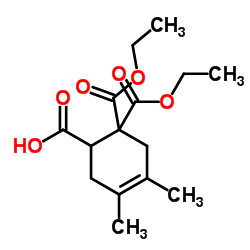 6,6-Bis(ethoxycarbonyl)-3,4-dimethyl-3-cyclohexene-1-carboxylic acid Structure