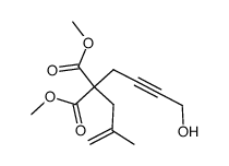 dimethyl 2-(4-hydroxybut-2-ynyl)-2-(2-methylallyl)malonate结构式