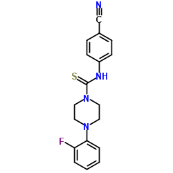 N-(4-Cyanophenyl)-4-(2-fluorophenyl)-1-piperazinecarbothioamide Structure