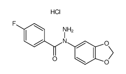 3-bromo-benzoic acid N-benzo[1,3]dioxol-5-yl-hydrazide, hydrochloride结构式