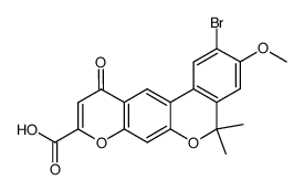 2-Bromo-3-methoxy-5,5-dimethyl-11-oxo-5H,11H-6,8-dioxa-benzo[a]anthracene-9-carboxylic acid结构式