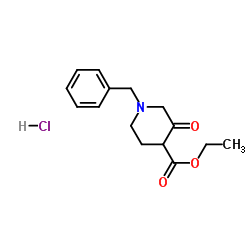 N-苄基-3-氧代哌啶-4-羧酸乙酯盐酸盐结构式