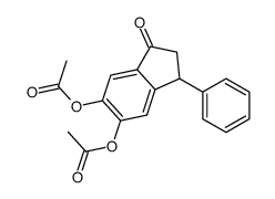 (6-acetyloxy-1-oxo-3-phenyl-2,3-dihydroinden-5-yl) acetate结构式