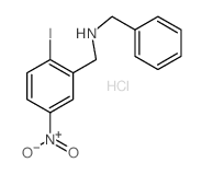 Benzenemethanamine, 2-iodo-5-nitro-N-(phenylmethyl)-,hydrochloride (1:1) Structure