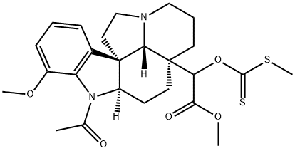 1-Acetyl-17-methoxy-20-[(methylthio)thioxomethoxy]aspidospermidin-21-oic acid methyl ester structure