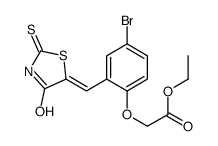 ethyl 2-[4-bromo-2-[(4-oxo-2-sulfanylidene-1,3-thiazolidin-5-ylidene)methyl]phenoxy]acetate Structure