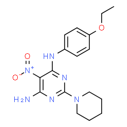 N-(4-ethoxyphenyl)-5-nitro-2-(piperidin-1-yl)pyrimidine-4,6-diamine结构式