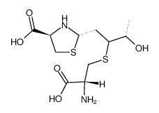 (2Ξ,4R)-2-[(2Ξ,3Ξ)-2-((R)-2-amino-2-carboxy-ethylsulfanyl)-3-hydroxy-butyl]-thiazolidine-4-carboxylic acid Structure