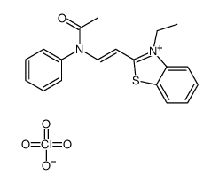 N-[2-(3-ethyl-1,3-benzothiazol-3-ium-2-yl)ethenyl]-N-phenylacetamide,perchlorate Structure