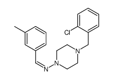 (E)-N-[4-[(2-chlorophenyl)methyl]piperazin-1-yl]-1-(3-methylphenyl)methanimine结构式