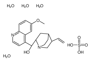 (S)-[(2R,5R)-5-ethenyl-1-azabicyclo[2.2.2]octan-2-yl]-(6-methoxyquinolin-4-yl)methanol,sulfuric acid,tetrahydrate结构式