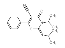 3-Isopropyl-2-(isopropylimino)-4-oxo-6-phenyl-3,4-dihydro-2H-1,3-thiazine-5-carbonitrile structure