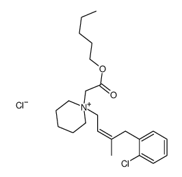 pentyl 2-[1-[(E)-4-(2-chlorophenyl)-3-methylbut-2-enyl]piperidin-1-ium-1-yl]acetate,chloride Structure