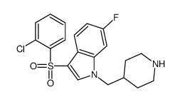 3-(2-chlorophenyl)sulfonyl-6-fluoro-1-(piperidin-4-ylmethyl)indole结构式