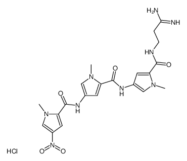 N-(3-amino-3-iminopropyl)-1-methyl-4-{[(1-methyl-4-{[(1-methyl-4-nitro-1H-pyrrol-2-yl)carbonyl]amino}-1H-pyrrol-2-yl)carbonyl]amino}-1H-pyrrole-2-carboxamide hydrochloride结构式
