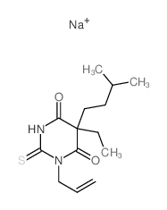 1-Allyl-5-ethyl-5-isopentyl-2-thiobarbituric acid结构式